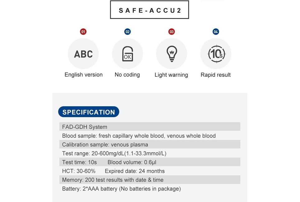 Safe Accurate Blood Glucose Meter